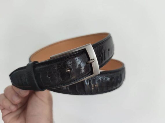 ceinture en autruche noire