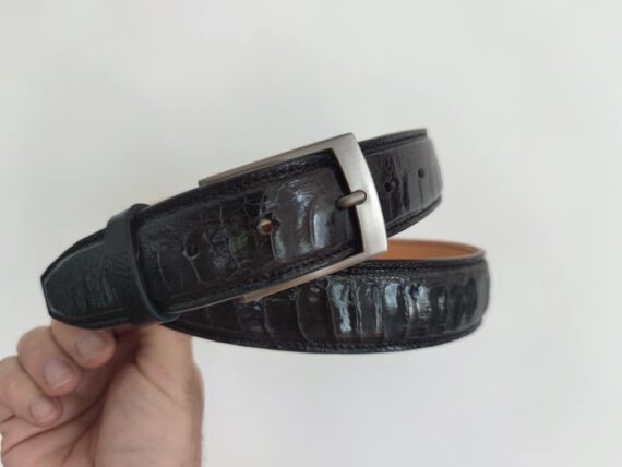 ostrich leg leather belt