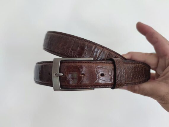 ceinture en patte d'autruche marron sur mesure