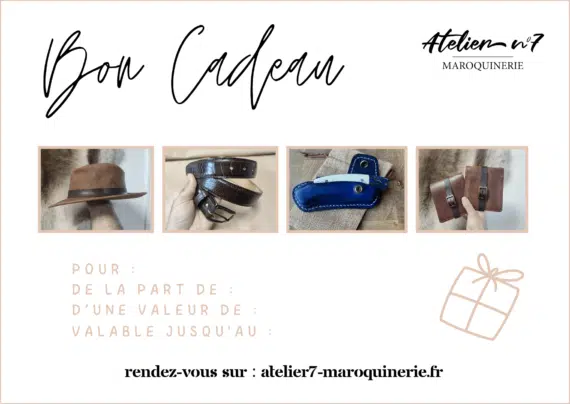 carte cadeau atelier 7 maroquinerie