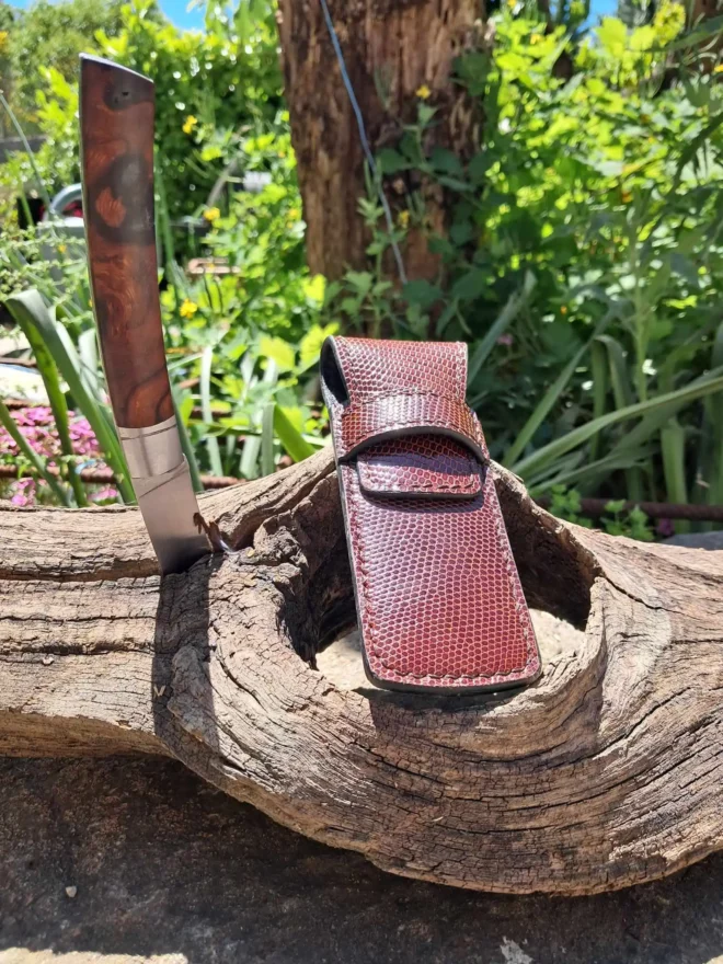 étui couteau lezard